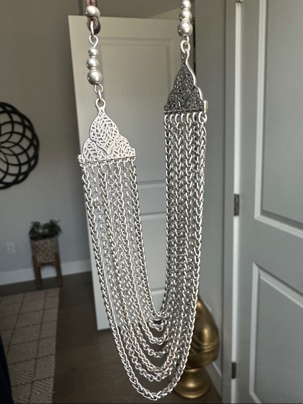 Lucky Brand Multi-Strand Silver and Leather Necklace